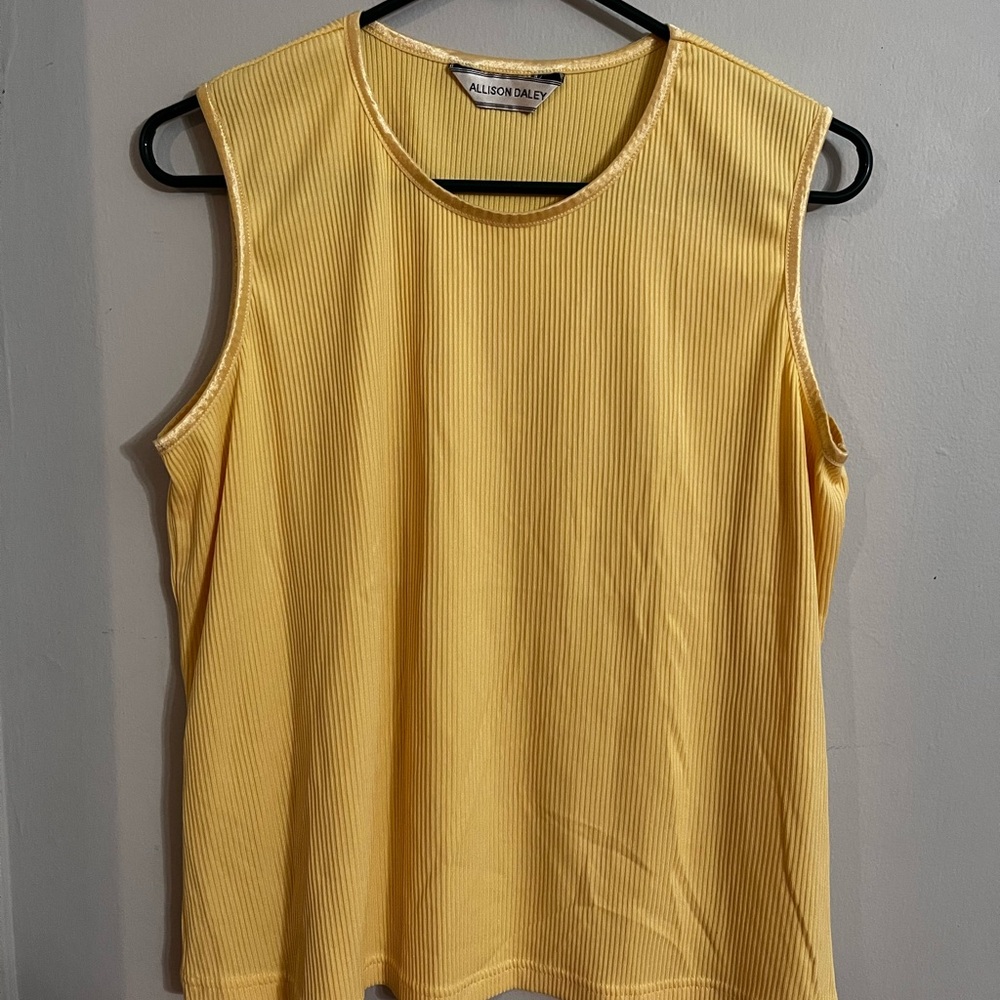 Allison Daley Sunny Yellow Ribbed Top